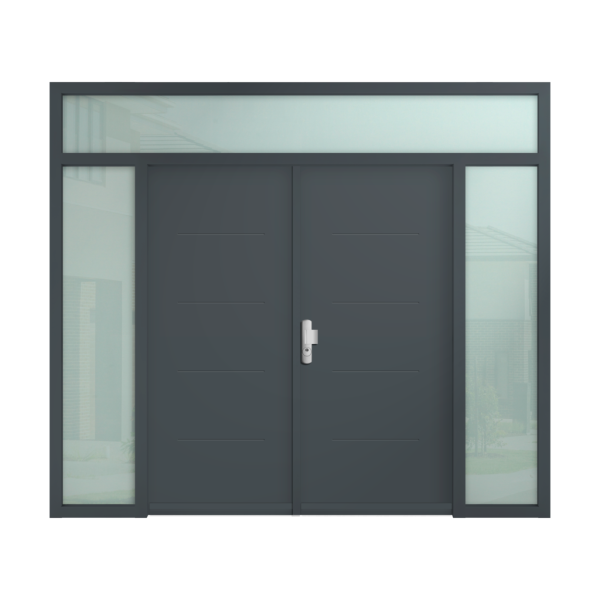 Double vantaux avec imposte et fixes